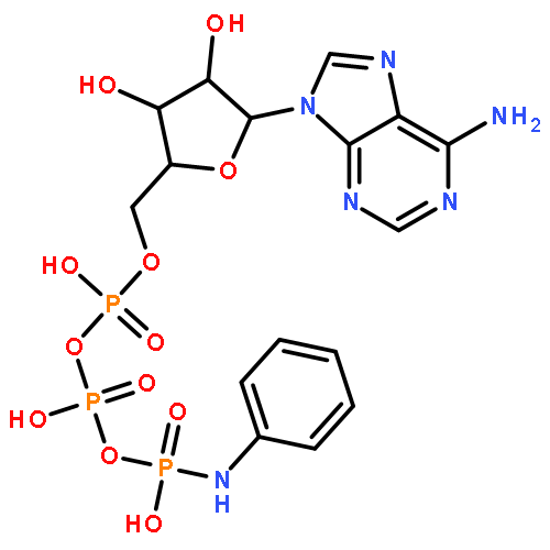 5'-O-{hydroxy[(hydroxy{[hydroxy(phenylamino)phosphoryl]oxy}phosphoryl)oxy]phosphoryl}adenosine