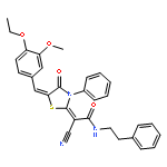 2-cyano-2-{5-[(4-ethoxy-3-methoxyphenyl)methylidene]-4-oxo-3-phenyl-1,3-thiazolidin-2-ylidene}-N-(2-phenylethyl)acetamide