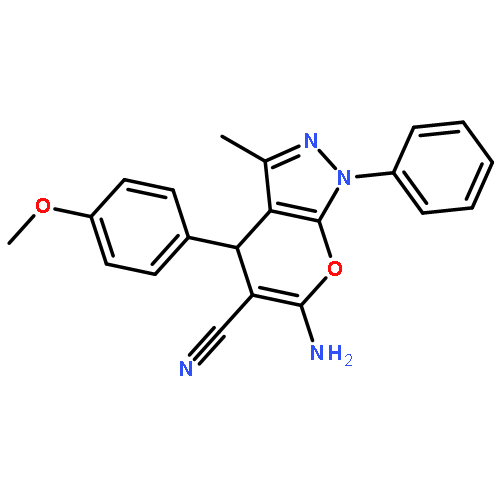 6-amino-4-(4-methoxyphenyl)-3-methyl-1-phenyl-1,4-dihydropyrano[2,3-c]pyrazole-5-carbonitrile