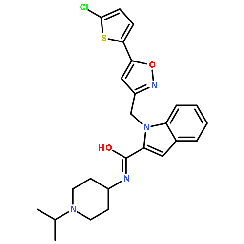 1-{[5-(5-Chloro-2-thienyl)-1,2-oxazol-3-yl]methyl}-N-(1-isopropyl -4-piperidinyl)-1H-indole-2-carboxamide