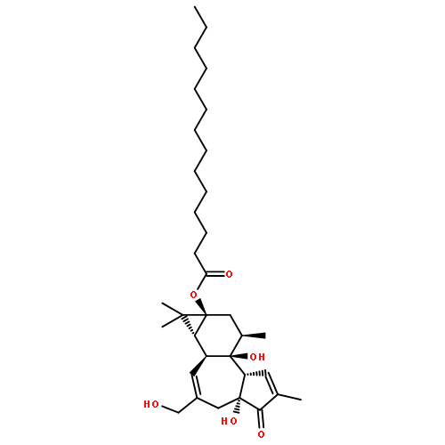 Tetradecanoic acid, (1aR,1bS,4aR,7aS,7bR,8R,9aS)-1,1a,1b,4,4a,5,7a,7b,8,9-decahydro-4a,7b-dihydroxy-3-(hydroxymethyl)-1,1,6,8-tetramethyl-5-oxo-9aH-cyclopropa[3,4]benz[1,2-e]azulen-9a-ylester