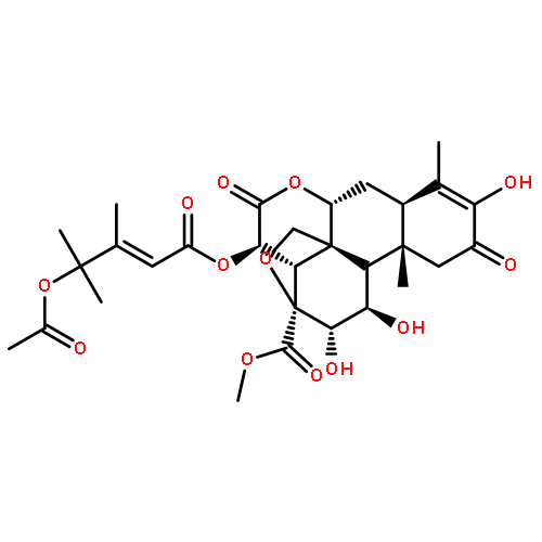 methyl (11beta,12alpha,13beta,15beta)-15-{[(2E)-4-(acetyloxy)-3,4-dimethylpent-2-enoyl]oxy}-3,11,12-trihydroxy-2,16-dioxo-13,20-epoxypicras-3-en-21-oate