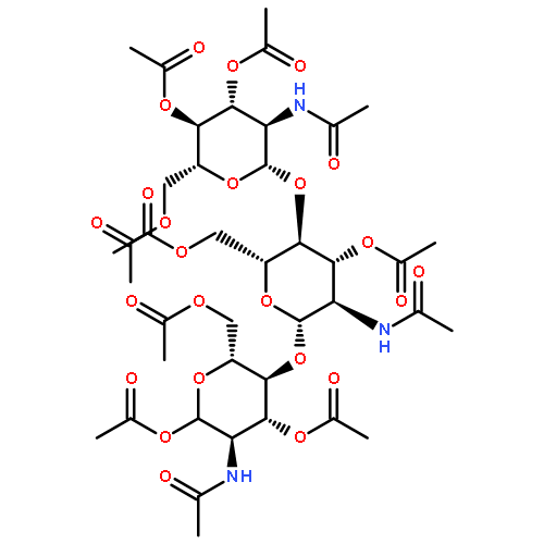 O-3,4,6-Tri-O-acetyl-2-(acetylamino)-2-deoxy-b-D-glucopyranosyl-(1-4)-O-3,6-di-O-acetyl-2-(acetylamino)-2-deoxy-b-D-glucopyranosyl-(1-4)-2-(acetylamino)-2-deoxy-1,3,6-triacetate-a-D-glucopyranose