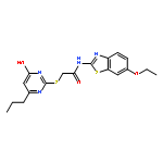 <br>N-(6-ethoxy-1,3-benzothiazol-2-yl)-2-[(4-hydroxy-6-propyl-2-pyrimidinyl)thi o]acetamide