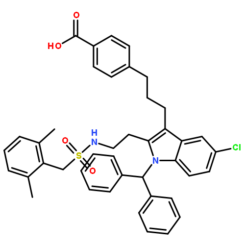 Benzoic acid,4-[3-[5-chloro-2-[2-[[[(2,6-dimethylphenyl)methyl]sulfonyl]amino]ethyl]-1-(diphenylmethyl)-1H-indol-3-yl]propyl]-