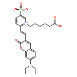 1-(5-carboxypentyl)-6-{(E)-2-[7-(diethylamino)-2-oxo-2H-chromen-3-yl]ethenyl}pyridinium-3-sulfonate