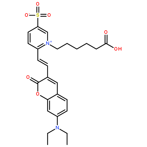 1-(5-carboxypentyl)-6-{(E)-2-[7-(diethylamino)-2-oxo-2H-chromen-3-yl]ethenyl}pyridinium-3-sulfonate