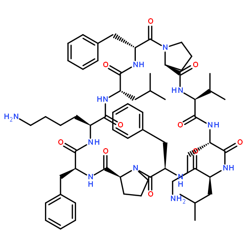 CYCLO(L-LEUCYL-D-PHENYLALANYL-L-PROLYL-L-PHENYLALANYL-L-LYSYL-L-LEUCYL-D-PHENYLALANYL-L-PROLYL-L-VALYL-L-ORNITHYL)