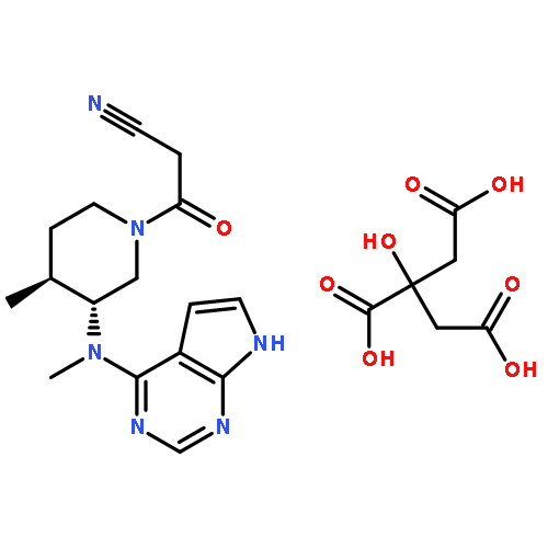 1-Piperidinepropanenitrile, 4-methyl-3-(methyl-7H-pyrrolo[2,3-d]pyrimidin-4-ylamino)-β-oxo-, (3R,4R)-, 2-hydroxy-1,2,3-propanetricarboxylate (1:1)