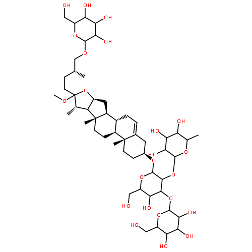 b-D-Glucopyranoside, (3b,22a,25R)-26-(b-D-glucopyranosyloxy)-22-methoxyfurost-5-en-3-yl O-6-deoxy-a-L-mannopyranosyl-(1®2)-O-[b-D-glucopyranosyl-(1®3)]-