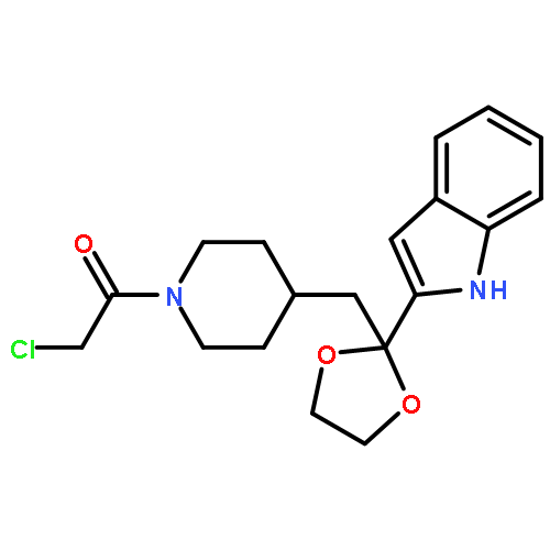 2-chloro-1-(4-{[2-(1H-indol-2-yl)-1,3-dioxolan-2-yl]methyl}piperidin-1-yl)ethanone