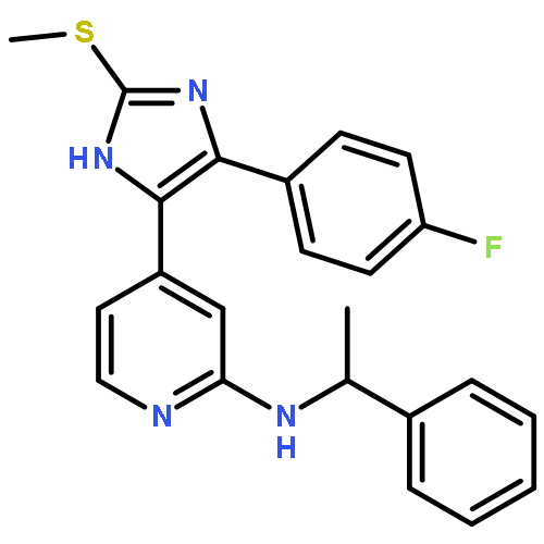  (2-Pyridinamine,4-[5-(4-fluorophenyl)-2-(methylthio)-1H-imidazol-4-yl]-N-(1-phenylethyl)- )