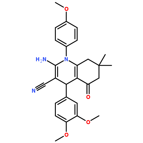 2-amino-4-(3,4-dimethoxyphenyl)-1-(4-methoxyphenyl)-7,7-dimethyl-5-oxo-1,4,5,6,7,8-hexahydroquinoline-3-carbonitrile