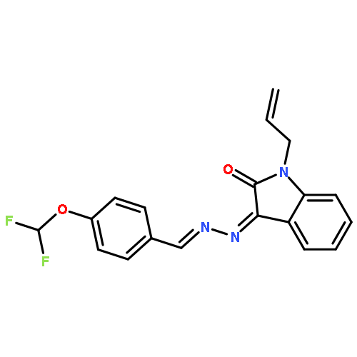 3-({[4-(difluoromethoxy)phenyl]methylidene}hydrazono)-1-prop-2-en-1-yl-1,3-dihydro-2H-indol-2-one