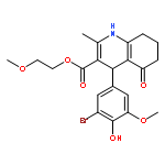 2-methoxyethyl 4-(3-bromo-4-hydroxy-5-methoxyphenyl)-2-methyl-5-oxo-1,4,5,6,7,8-hexahydroquinoline-3-carboxylate