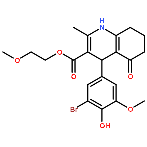 2-methoxyethyl 4-(3-bromo-4-hydroxy-5-methoxyphenyl)-2-methyl-5-oxo-1,4,5,6,7,8-hexahydroquinoline-3-carboxylate