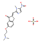 6-[2-(dimethylamino)ethoxy]-2-[(1-methyl-5-nitro-1H-imidazol-2-yl)methylidene]-2,3-dihydro-1H-inden-1-one sulfate (1:1)