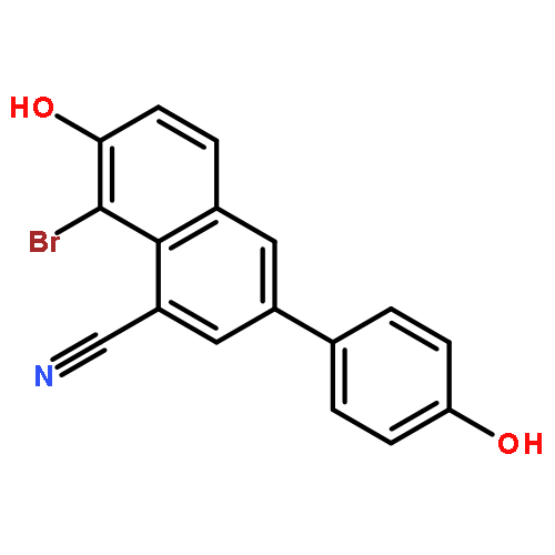 1-NAPHTHALENECARBONITRILE, 8-BROMO-7-HYDROXY-3-(4-HYDROXYPHENYL)-