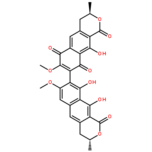 [8,8'-Bi-1H-naphtho[2,3-c]pyran]-1,1',6,9-tetrone,3,3',4,4'-tetrahydro-9',10,10'-trihydroxy-7,7'-dimethoxy-3,3'-dimethyl-,(3R,3'R)-