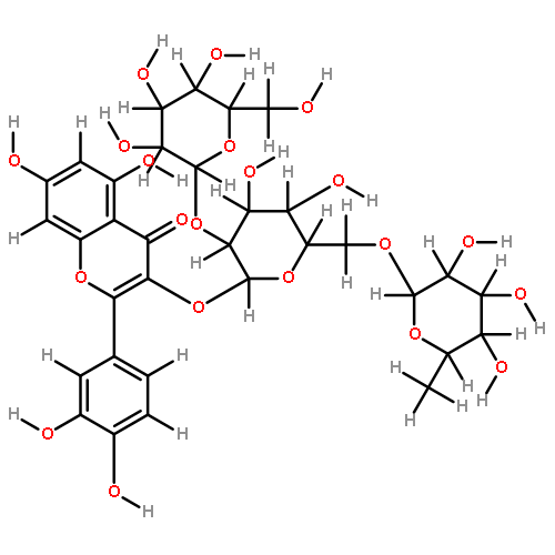 quercetin 3-O-(beta-glucopyranosyl(1->2)[alpha-rhamnopyranosyl(1->6)]-beta-glucopyranoside)