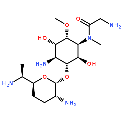 L-chiro-Inositol,4-amino-1-[(2-aminoacetyl)methylamino]-1,4-dideoxy-3-O-(2,6-diamino-2,3,4,6,7-pentadeoxy-b-L-lyxo-heptopyranosyl)-6-O-methyl-