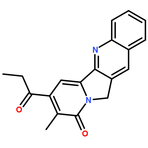 Indolizino[1,2-b]quinolin-9(11H)-one,8-methyl-7-(1-oxopropyl)-