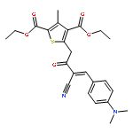 DIETHYL 5-[3-CYANO-4-[4-(DIMETHYLAMINO)PHENYL]-2-OXOBUT-3-ENYL]-3-METHYLTHIOPHENE-2,4-DICARBOXYLATE