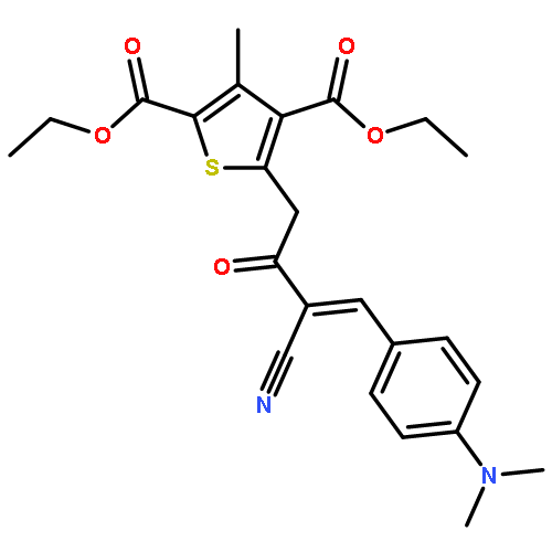 DIETHYL 5-[3-CYANO-4-[4-(DIMETHYLAMINO)PHENYL]-2-OXOBUT-3-ENYL]-3-METHYLTHIOPHENE-2,4-DICARBOXYLATE