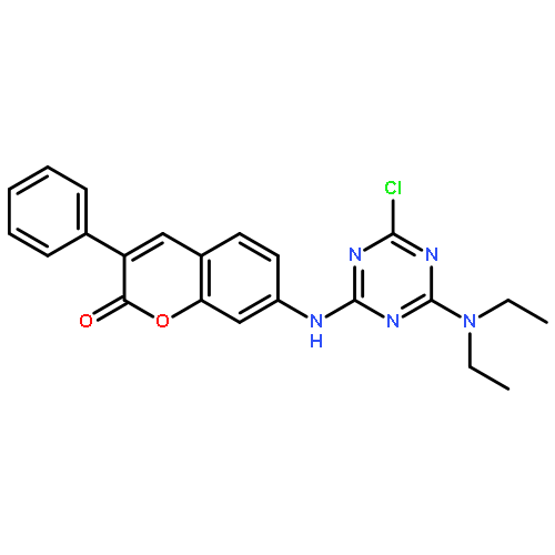 2H-1-Benzopyran-2-one,7-[[4-chloro-6-(diethylamino)-1,3,5-triazin-2-yl]amino]-3-phenyl-