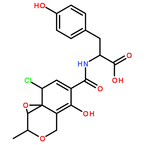 N-{[(8R)-8-chloro-5-hydroxy-2-methyl-1a,2,4,8-tetrahydrooxireno[d]isochromen-6-yl]carbonyl}-L-tyrosine