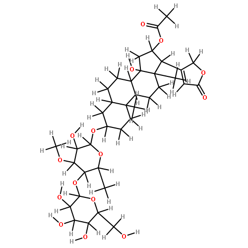 16beta-Acetoxy-3beta-(O4-beta-D-glucopyranosyl-O3-methyl-beta-D-fucopyranosyloxy)-14-hydroxy-5beta,14beta-card-20(22)-enolid