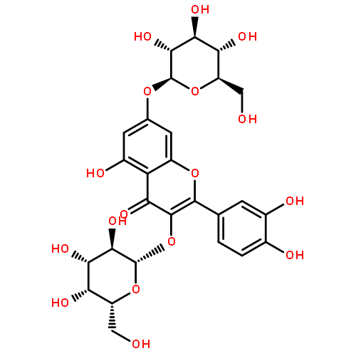 4H-1-Benzopyran-4-one,2-(3,4-dihydroxyphenyl)-3-(b-D-galactopyranosyloxy)-7-(b-D-glucopyranosyloxy)-5-hydroxy-