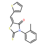 3-(2-METHYLPHENYL)-2-SULFANYLIDENE-5-(THIOPHEN-2-YLMETHYLIDENE)-1,3-THIAZOLIDIN-4-ONE