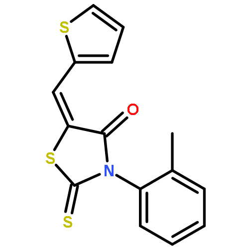 3-(2-METHYLPHENYL)-2-SULFANYLIDENE-5-(THIOPHEN-2-YLMETHYLIDENE)-1,3-THIAZOLIDIN-4-ONE