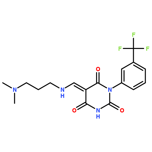 5-[[3-(DIMETHYLAMINO)PROPYLAMINO]METHYLIDENE]-1-[3-(TRIFLUOROMETHYL)PHENYL]-1,3-DIAZINANE-2,4,6-TRIONE