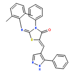 (2Z,5Z)-2-[(2,6-dimethylphenyl)imino]-3-phenyl-5-[(5-phenyl-1H-pyrazol-4-yl)methylidene]-1,3-thiazolidin-4-one