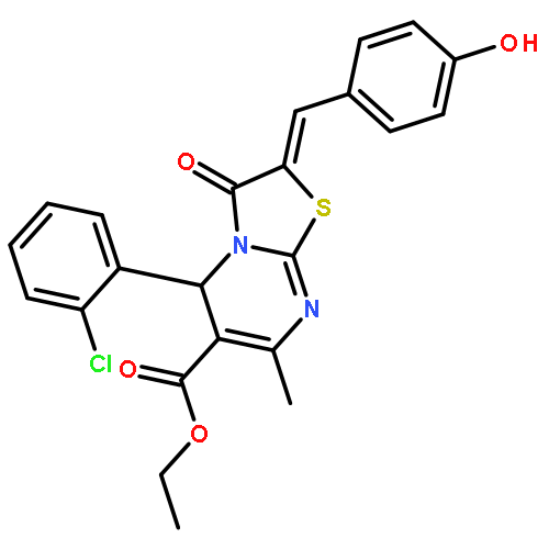 ethyl (2Z)-5-(2-chlorophenyl)-2-[(4-hydroxyphenyl)methylidene]-7-methyl-3-oxo-2,3-dihydro-5H-[1,3]thiazolo[3,2-a]pyrimidine-6-carboxylate