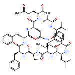 Cyclo(L-alanyl-L-valyl-L-ornithyl-L-leucyl-D-phenylalanyl-L-prolyl-L-phenylala
nyl-D-phenylalanyl-L-asparaginyl-L-glutaminyl)