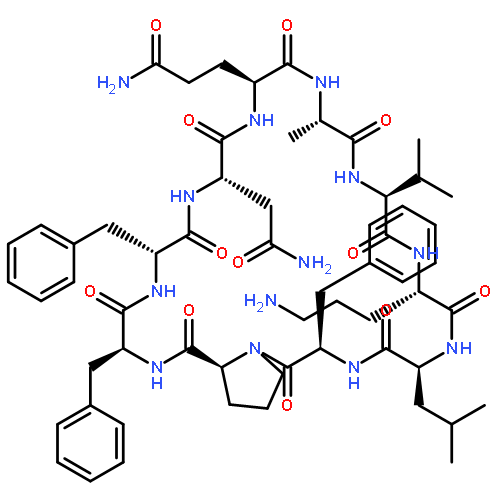 Cyclo(L-alanyl-L-valyl-L-ornithyl-L-leucyl-D-phenylalanyl-L-prolyl-L-phenylala
nyl-D-phenylalanyl-L-asparaginyl-L-glutaminyl)