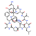 CYCLO(L-ALANYL-D-PHENYLALANYL-L-ASPARAGINYL-L-GLUTAMINYL-L-TYROSYL-L-VALYL-L-ORNITHYL-L-LEUCYL-D-PHENYLALANYL-L-PROLYL)