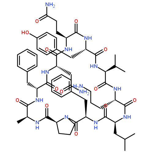 CYCLO(L-ALANYL-D-PHENYLALANYL-L-ASPARAGINYL-L-GLUTAMINYL-L-TYROSYL-L-VALYL-L-ORNITHYL-L-LEUCYL-D-PHENYLALANYL-L-PROLYL)