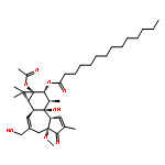 Tetradecanoic acid,(1aR,1bS,4aR,7aS,7bS,8R,9R,9aS)-9a-(acetyloxy)-1a,1b,4,4a,5,7a,7b,8,9,9a-decahydro-7b-hydroxy-3-(hydroxymethyl)-4a-methoxy-1,1,6,8-tetramethyl-5-oxo-1H-cyclopropa[3,4]benz[1,2-e]azulen-9-ylester