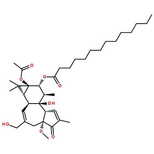 Tetradecanoic acid,(1aR,1bS,4aR,7aS,7bS,8R,9R,9aS)-9a-(acetyloxy)-1a,1b,4,4a,5,7a,7b,8,9,9a-decahydro-7b-hydroxy-3-(hydroxymethyl)-4a-methoxy-1,1,6,8-tetramethyl-5-oxo-1H-cyclopropa[3,4]benz[1,2-e]azulen-9-ylester