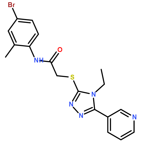 <br>N-(4-Bromo-2-methylphenyl)-2-((4-ethyl-5-(pyridin-3-yl)-4H-1,2,4-triazol-3- yl)thio)acetamide