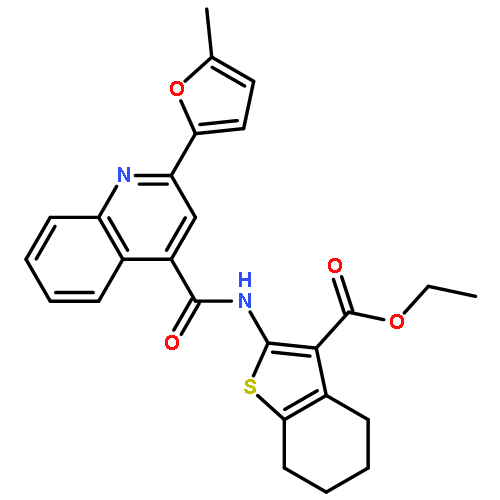 ETHYL 2-[[2-(5-METHYLFURAN-2-YL)QUINOLINE-4-CARBONYL]AMINO]-4,5,6,7-TETRAHYDRO-1-BENZOTHIOPHENE-3-CARBOXYLATE