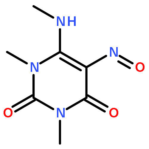 2,4(1H,3H)-Pyrimidinedione, 1,3-dimethyl-6-(methylamino)-5-nitroso-