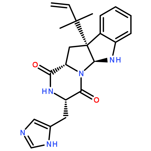 2H-Pyrazino[1',2':1,5]pyrrolo[2,3-b]indole-1,4(3H,5aH)-dione,10b-(1,1-dimethyl-2-propen-1-yl)-6,10b,11,11a-tetrahydro-3-(1H-imidazol-5-ylmethyl)-,(3S,5aS,10bR,11aS)-