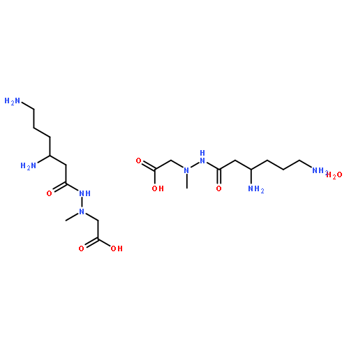 {2-[(3S)-3,6-diaminohexanoyl]-1-methylhydrazinyl}acetic acid hydrate (2:1)