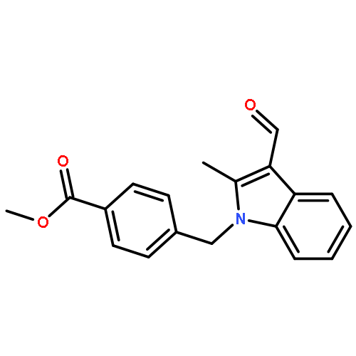 Benzoic acid, 4-[(3-formyl-2-methyl-1H-indol-1-yl)methyl]-, methyl ester