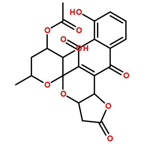 3',7-dihydroxy-6'-methyl-2,6,11-trioxo-2,3,3',3a,4',5',6,6',11,11b-decahydrospiro[benzo[g]furo[3,2-c]isochromene-5,2'-pyran]-4'-yl acetate